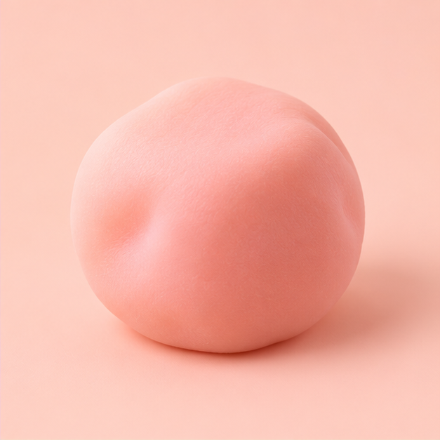 Peach-colored rounded squishy concept artwork